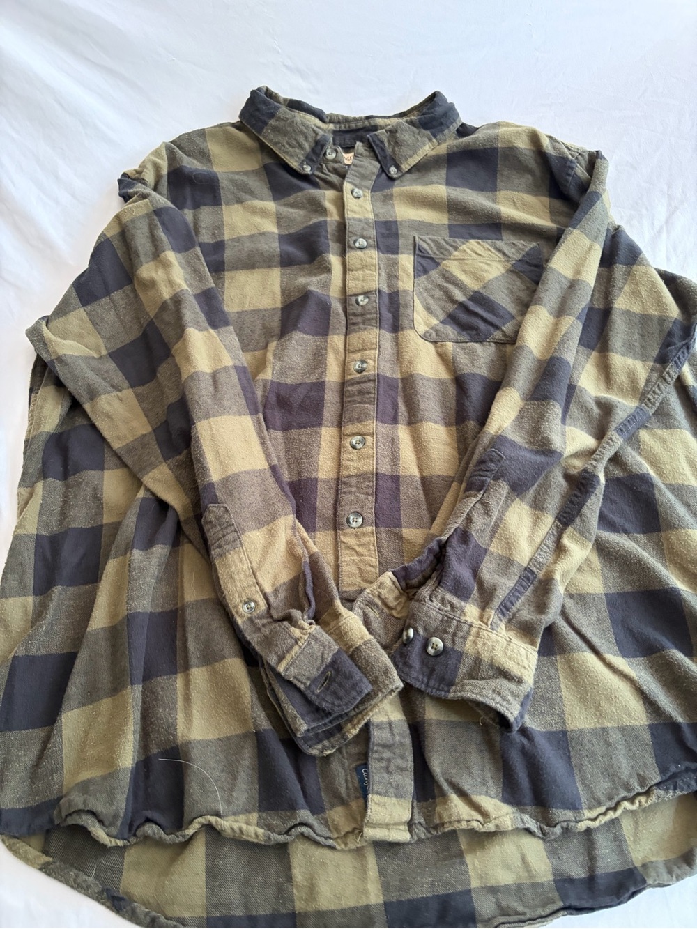 Magellan Outdoors Olive and Charcoal Plaid Button-Down Shirt Size 2X